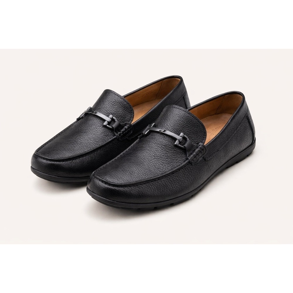 Vionic Men's‎ Leather Loafers Black Orthotic Comfort Shoes Size 12